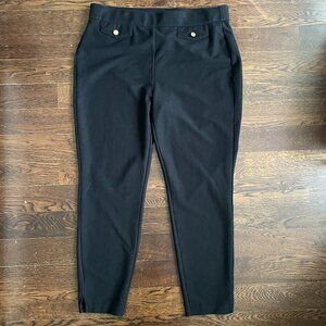 Michael Kors Black Womans Dress Pants with Gold buttons-Size XL